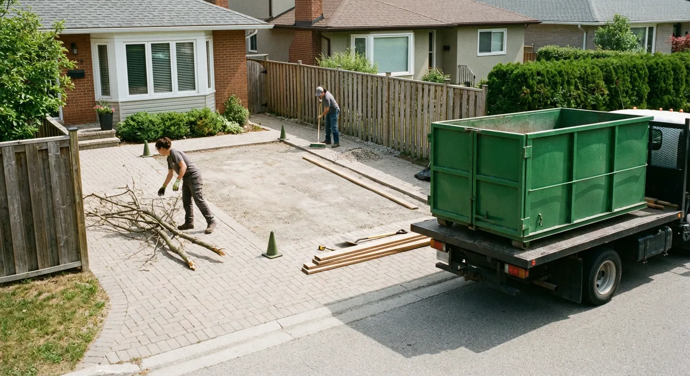 Preparing site for 10-yard dumpster delivery in Midland, TX
